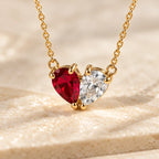 Elara ketting met hart en twee geboortestenen – foto 7