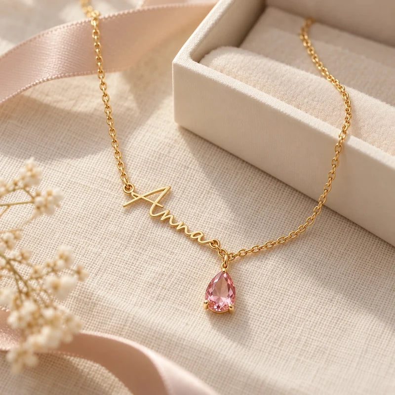 Alina naamketting met geboortesteen – foto 9