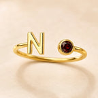 Nalia ring met initiaal en geboortesteen – foto 8