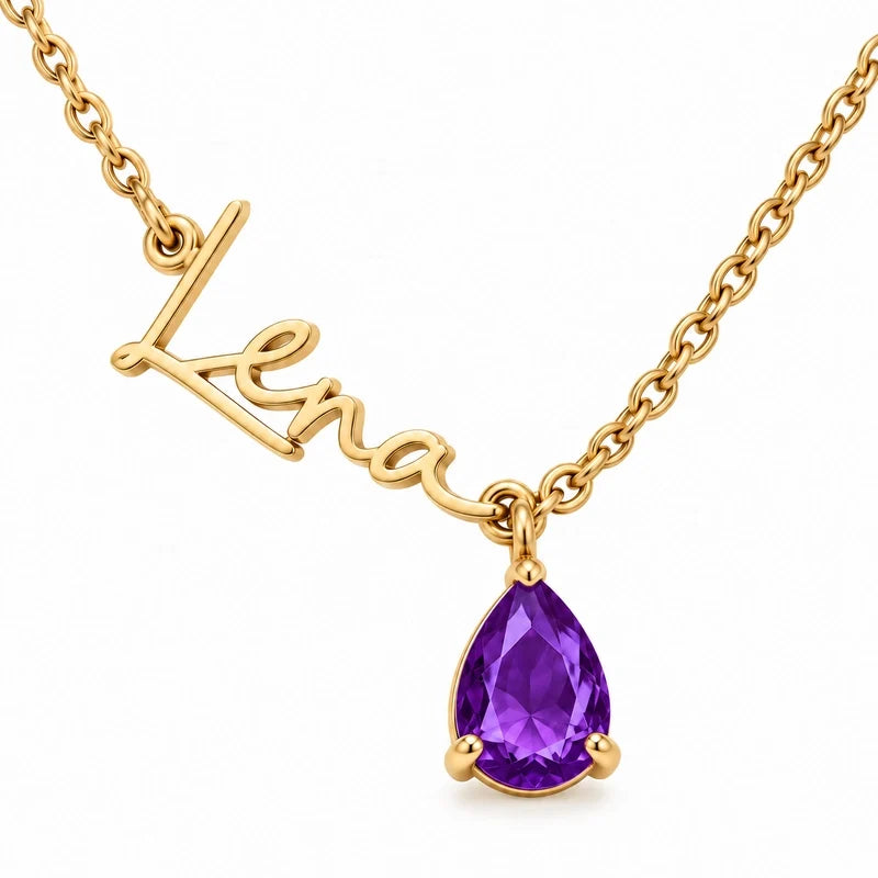 Alina naamketting met geboortesteen – foto 3