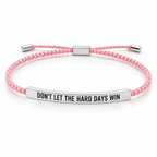 Kracht armband met boodschap – roze, zilver