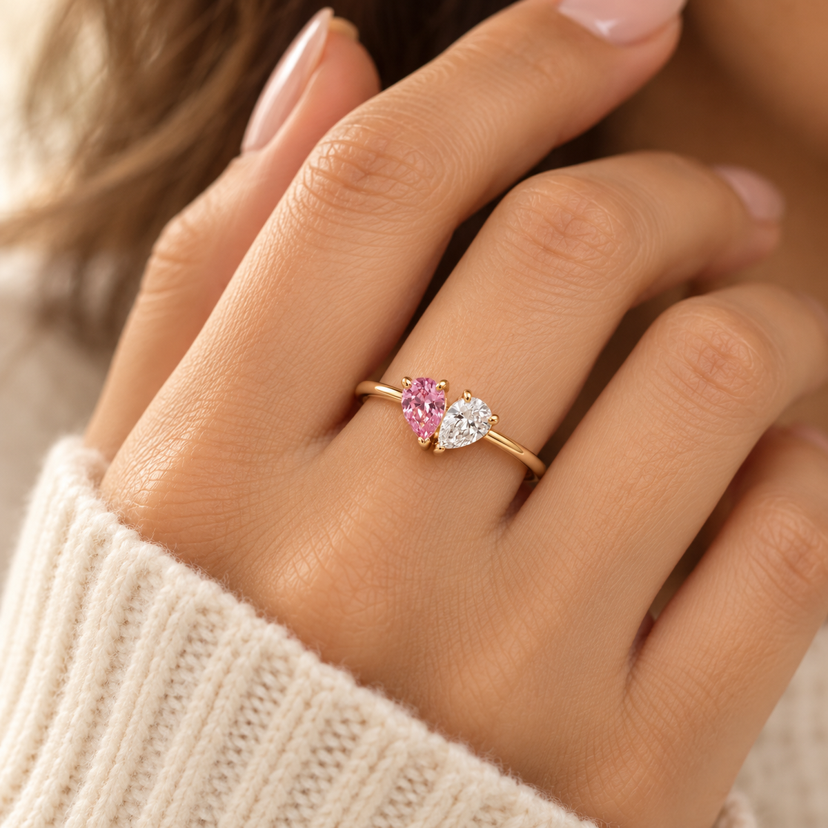 Elara ring met twee geboortestenen – foto 3