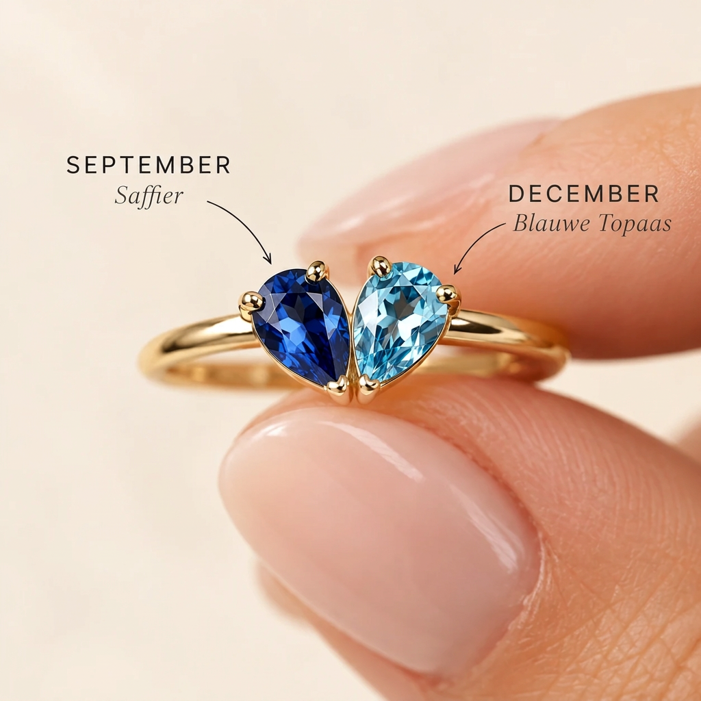 Elara ring met twee geboortestenen – foto 17