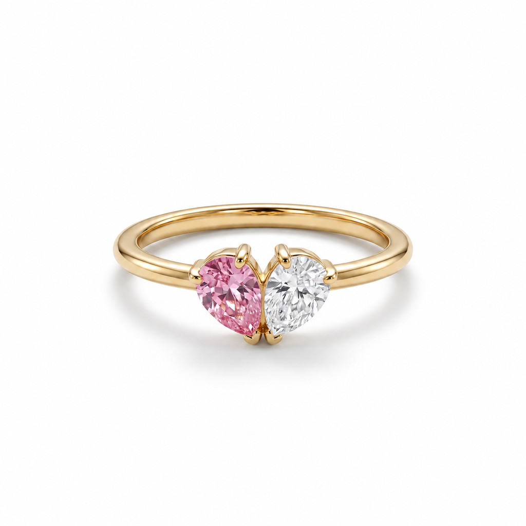 Elara ring met twee geboortestenen – foto 1