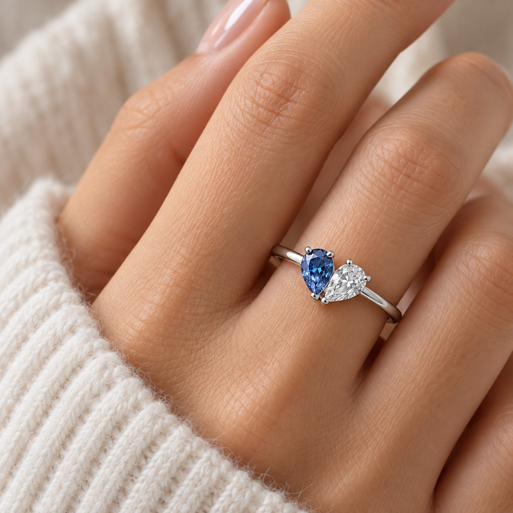 Elara ring met twee geboortestenen – foto 5