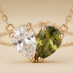 Elara ketting met hart en twee geboortestenen – foto 5