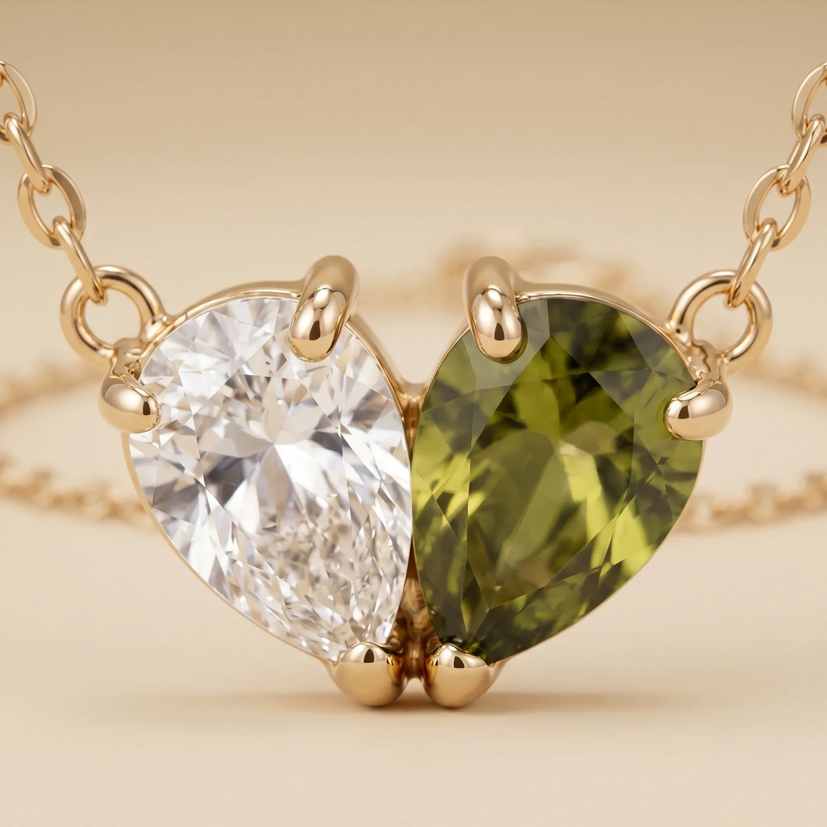 Elara ketting met hart en twee geboortestenen – foto 5